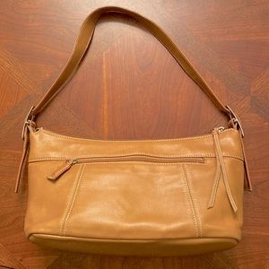 Authentic Genuine Soft Leather Tiganello Tan Small Shoulder Bag